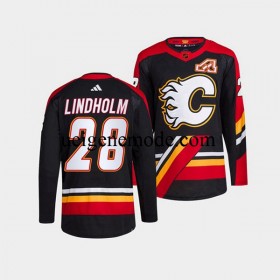 Herren Calgary Flames Eishockey Trikot Elias Lindholm 28 Adidas 2022-2023 Reverse Retro Schwarz Authentic
